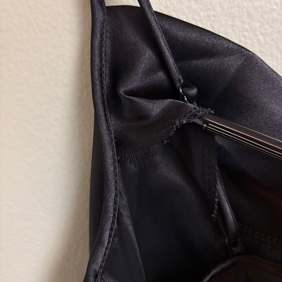 VTG Bebe Women Slip Dress Size XS Black Spaghetti Strap Cowl Neck Y2K Whimsigoth - Picture 6 of 13